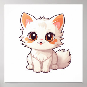 Cartoon kattenillustratie poster