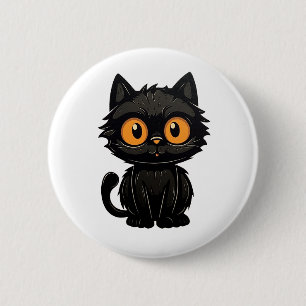 Cartoon kattenillustratie ronde button 5,7 cm