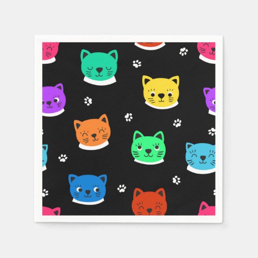Cartoon kattenillustratie servet (Voorkant)