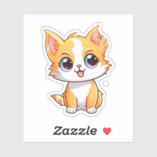 Cartoon kattenillustratie sticker