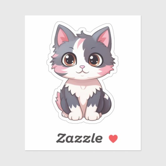 Cartoon kattenillustratie sticker (Vel)