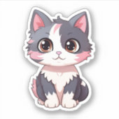 Cartoon kattenillustratie sticker (Voorkant)