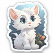 Cartoon kattenillustratie sticker (Voorkant)