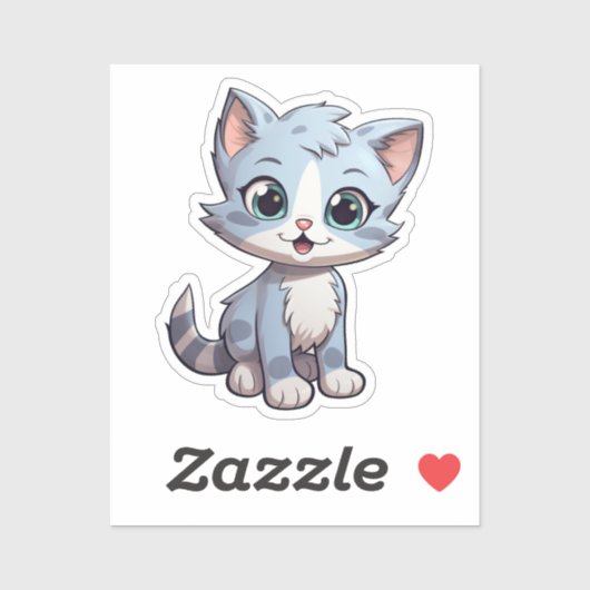 Cartoon kattenillustratie sticker (Vel)