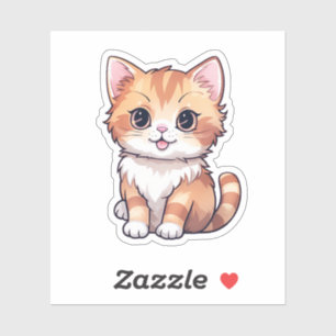 Cartoon kattenillustratie sticker