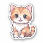 Cartoon kattenillustratie sticker (Voorkant)