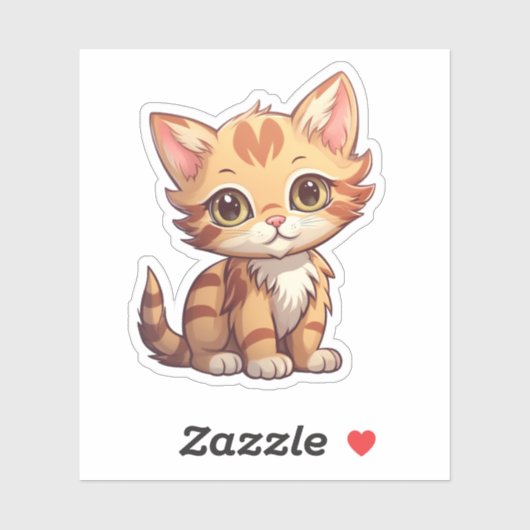 Cartoon kattenillustratie sticker (Vel)
