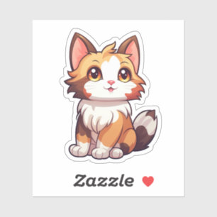 Cartoon kattenillustratie sticker