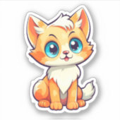 Cartoon kattenillustratie sticker (Voorkant)