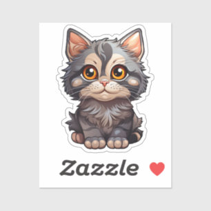 Cartoon kattenillustratie sticker