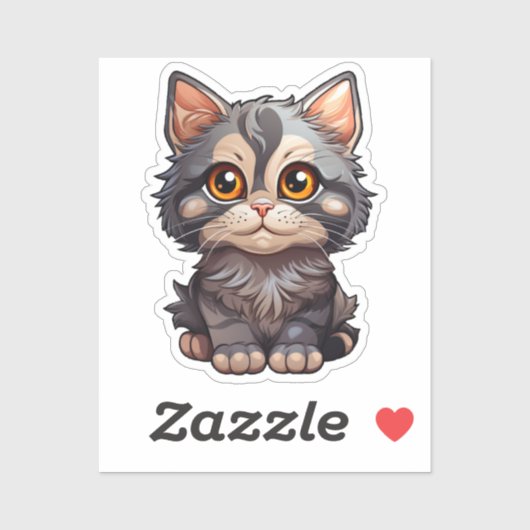 Cartoon kattenillustratie sticker (Vel)
