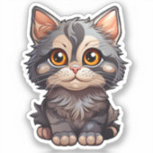 Cartoon kattenillustratie sticker (Voorkant)
