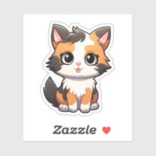 Cartoon kattenillustratie sticker