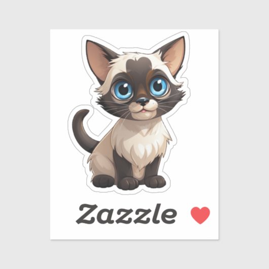 Cartoon kattenillustratie sticker (Vel)