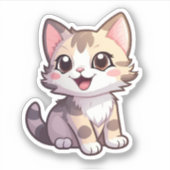 Cartoon kattenillustratie sticker (Voorkant)