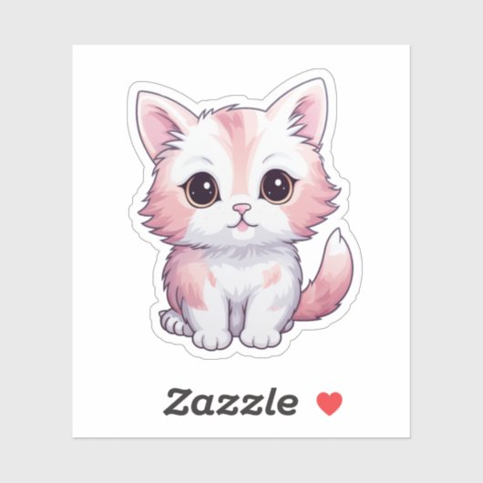 Cartoon kattenillustratie sticker (Vel)