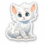 Cartoon kattenillustratie sticker (Voorkant)
