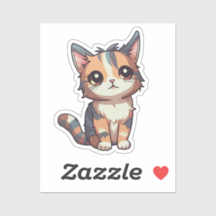 Cartoon kattenillustratie sticker