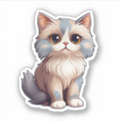 Cartoon kattenillustratie sticker (Voorkant)