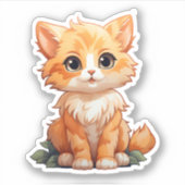 Cartoon kattenillustratie sticker (Voorkant)