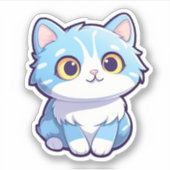 Cartoon kattenillustratie sticker (Voorkant)