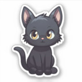 Cartoon kattenillustratie sticker (Voorkant)