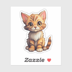 Cartoon kattenillustratie sticker