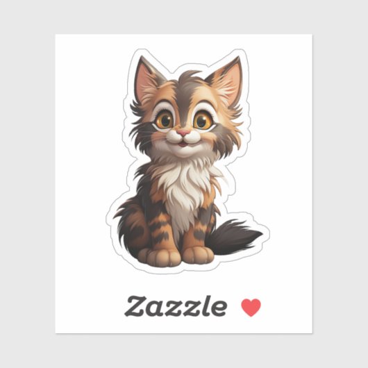 Cartoon kattenillustratie sticker (Vel)