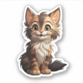 Cartoon kattenillustratie sticker (Voorkant)
