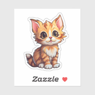 Cartoon kattenillustratie sticker