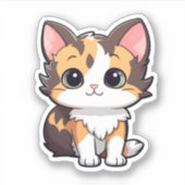 Cartoon kattenillustratie sticker (Voorkant)