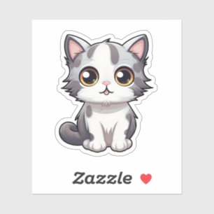 Cartoon kattenillustratie sticker