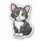 Cartoon kattenillustratie sticker (Voorkant)