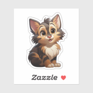 Cartoon kattenillustratie sticker