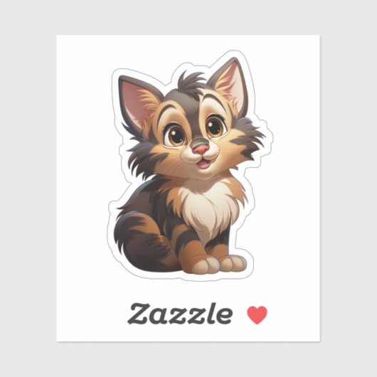 Cartoon kattenillustratie sticker (Vel)