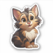 Cartoon kattenillustratie sticker (Voorkant)