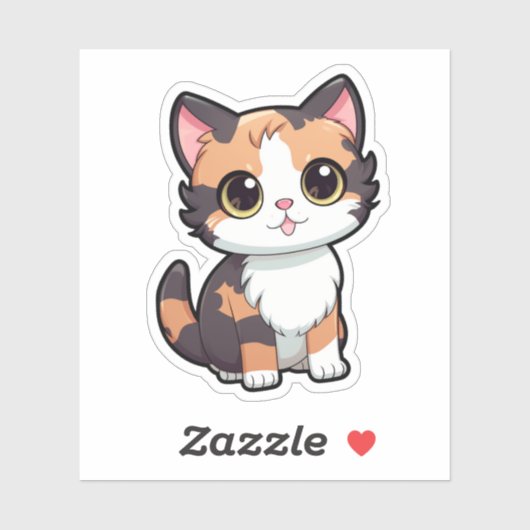 Cartoon kattenillustratie sticker (Vel)
