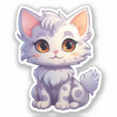 Cartoon kattenillustratie sticker (Voorkant)