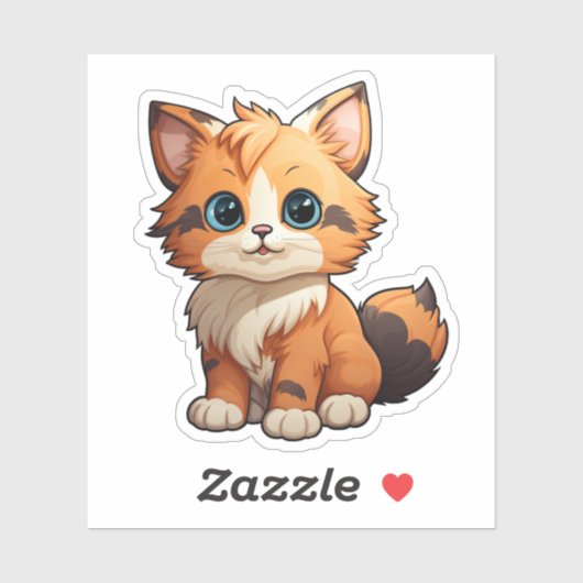 Cartoon kattenillustratie sticker (Vel)