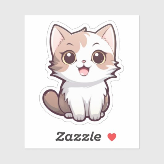Cartoon kattenillustratie sticker (Vel)