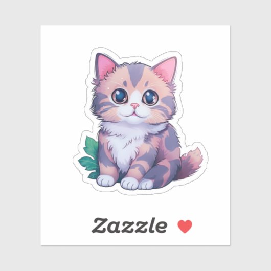 Cartoon kattenillustratie sticker (Vel)
