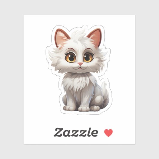Cartoon kattenillustratie sticker (Vel)