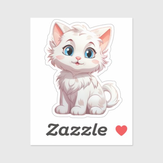 Cartoon kattenillustratie sticker (Vel)