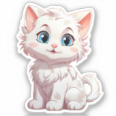 Cartoon kattenillustratie sticker (Voorkant)