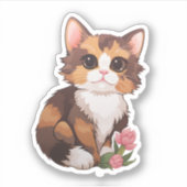 Cartoon kattenillustratie sticker (Voorkant)