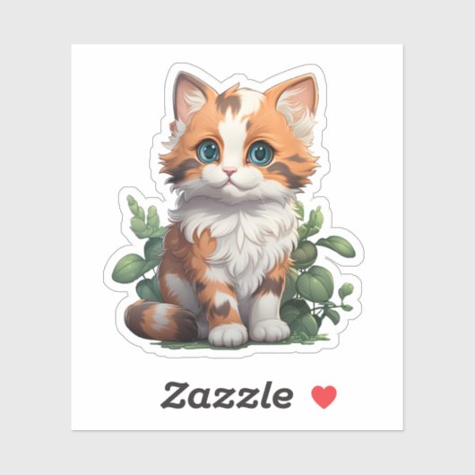 Cartoon kattenillustratie sticker (Vel)