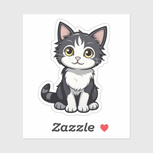 Cartoon kattenillustratie sticker (Vel)