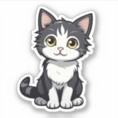 Cartoon kattenillustratie sticker (Voorkant)