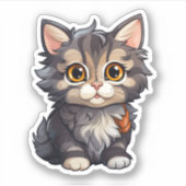 Cartoon kattenillustratie sticker (Voorkant)