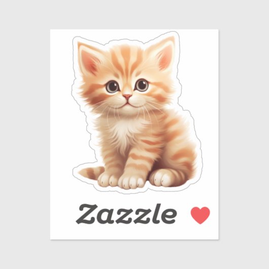 Cartoon kattenillustratie sticker (Vel)